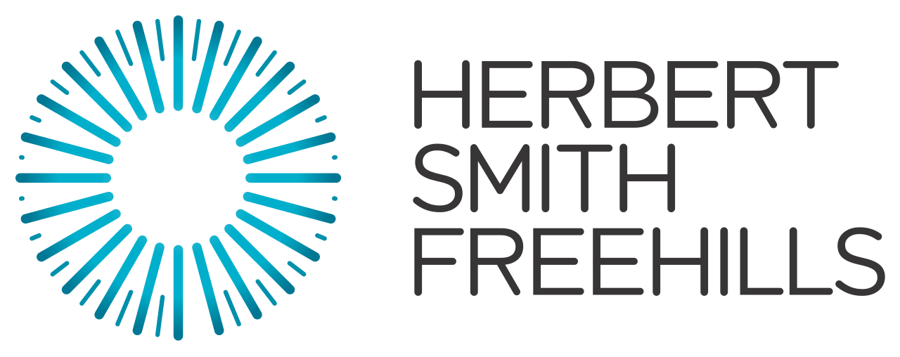 Blue and white Herbert Smith Freehills logo