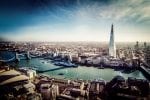Panoramic view of central London, including The Shard, HMS Belfast and Mayor of London's office