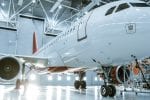 Aircraft in a hangar