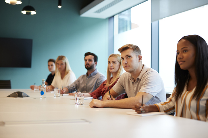 Students at an assessment centre