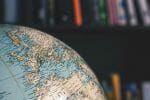 Display globe showing map of Europe