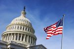 US flag set against backdrop of Capitol Hill