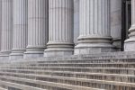 Columns and steps leading to a court house