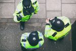 Three police officers from above