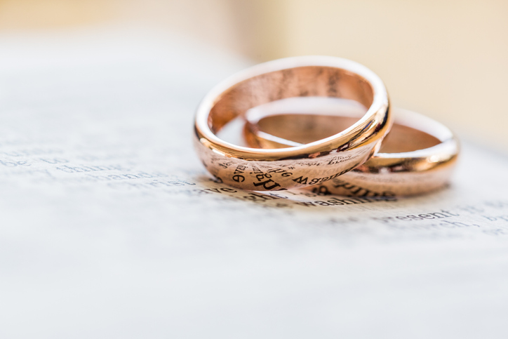 Wedding rings close up